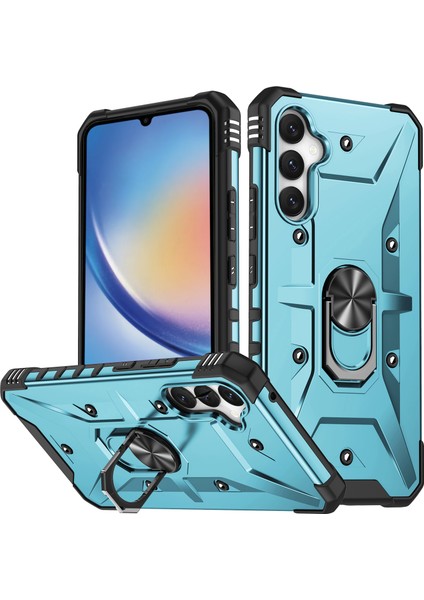 Samsung Galaxy A34 5g Şok Geçirmez Tpu+Pc Telefon Kılıf Yüzüğü Kickstand Anti-Cratch Arka Kapak (Yurt Dışından)