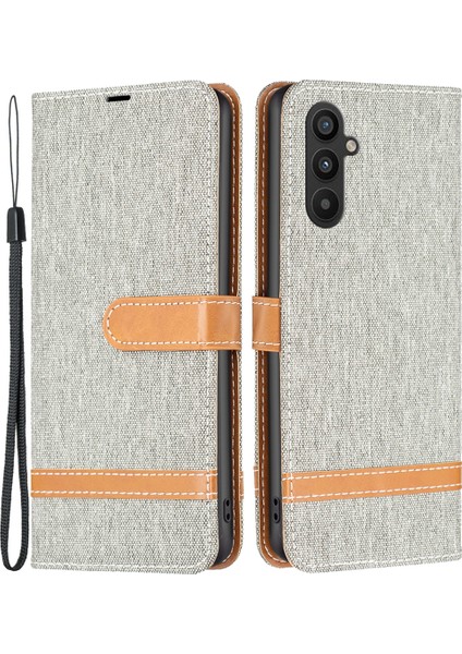 Samsung Galaxy A34 5g Renkli Bir Ekleme Kot Ceza Doku Flip Folio Cover Pu Leathstand Cüzdan Telefon Kılıfı Kayış (Yurt Dışından)