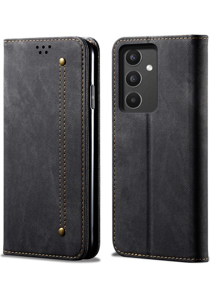 Samsung Galaxy A34 5g Telefon Kılıfı, Kot Bez Doku Deri Deri Cüzdan Stand Telefon Kapağı (Yurt Dışından)
