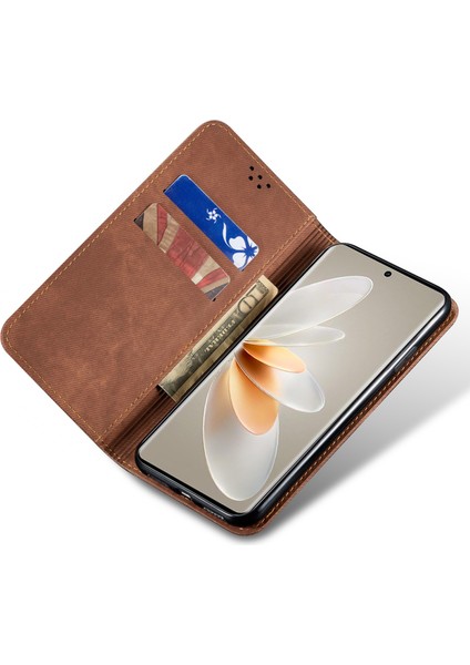 Samsung Galaxy A34 5g Telefon Kılıfı, Kot Bez Doku Deri Deri Cüzdan Stand Telefon Kapağı (Yurt Dışından)