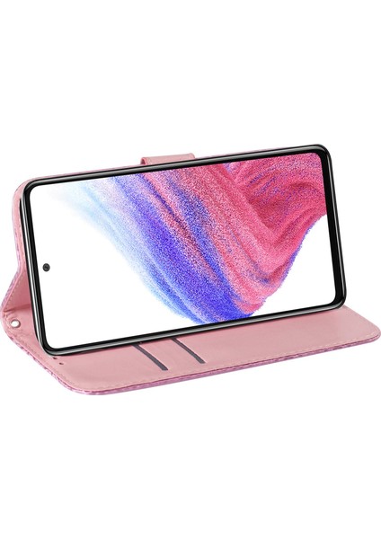 Samsung Galaxy A34 5g Pu Deri Göz Kamaştırıcı Çiçek Deseni Tam Koruma Cüzdan Kılıfı Stand Manyetik Kapatma Strap ile Flip Telefon Kapağı (Yurt Dışından)