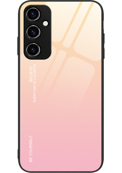 Samsung Galaxy A34 5g Gradyan Renkli Telefon Kılıfı Temperli Cam + Pc + Tpu Hibrid Kabuk Şok Emilim Kapağı (Yurt Dışından)
