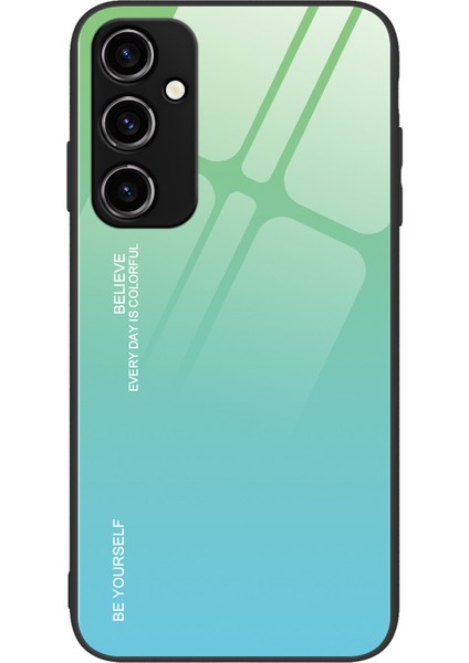 Samsung Galaxy A34 5g Gradyan Renkli Telefon Kılıfı Temperli Cam + Pc + Tpu Hibrid Kabuk Şok Emilim Kapağı (Yurt Dışından)