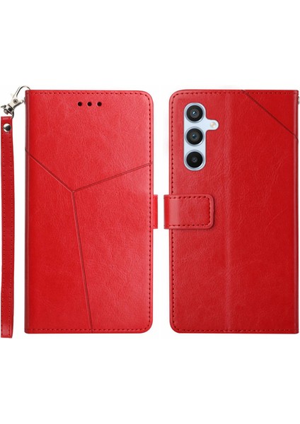 Samsung Galaxy A34 5g Damla Koşullu Telefon Kapağı, Baskılı Y Şeklinde Çizgiler Pu Deri Flip Telefon Kılıfı Cüzdan Katlanabilir Stand Kayış (Yurt Dışından)