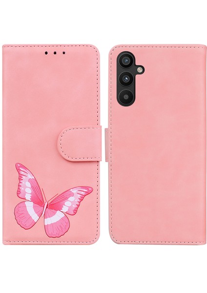Samsung Galaxy A34 5g Kelebek Desen Baskı Cüzdan Telefon Kılıfı, Tpu+Pu Deri Deri Touch Duygu Telefon Kapağı (Yurt Dışından)