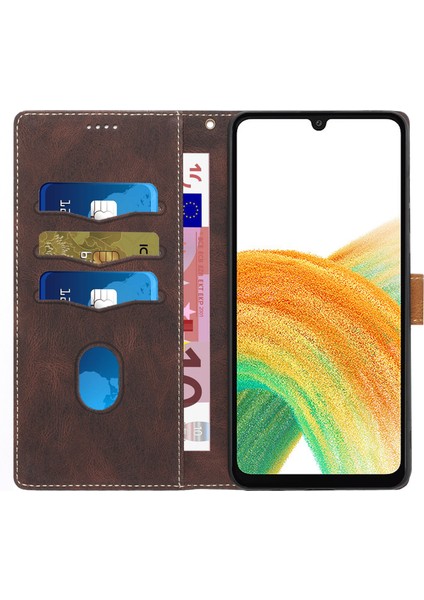 Samsung Galaxy A34 5g Manyetik Flip Telefon Kabuğu Izgara Ekleme Pu Deri Stand Cüzdan Telefon Kılıfı (Yurt Dışından) modelleri