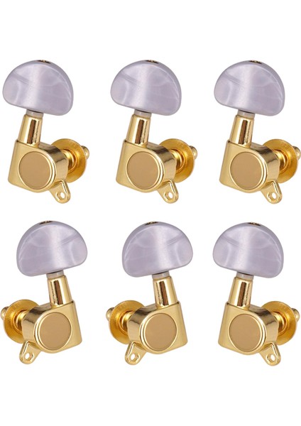 6x Kapalı Gitar String Tuning Pegs Elektrikli Folk Gitar Dize Düğmesi 2l 4r Aureate (Yurt Dışından)