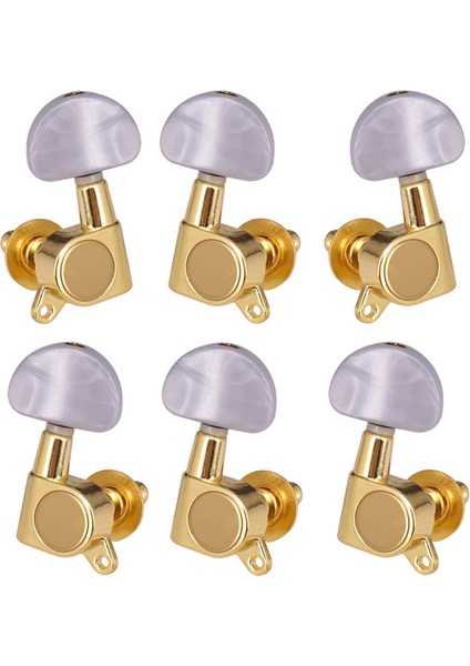 6x Kapalı Gitar String Tuning Pegs Elektrikli Folk Gitar Dize Düğmesi 2l 4r Aureate (Yurt Dışından)