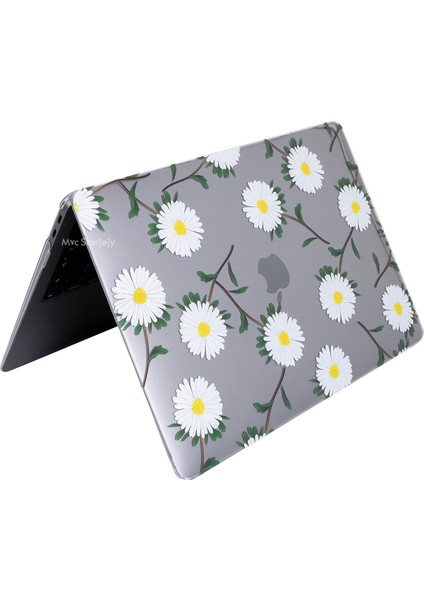 Macbook Air M1 Kılıf 13inç A1932 A2179 A2337 ile Uyumlu Kristal Flower01NL