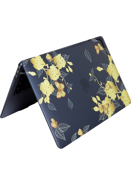 Macbook Air M1 Kılıf 13inç A1932 A2179 A2337 ile Uyumlu Kristal Flower01NL