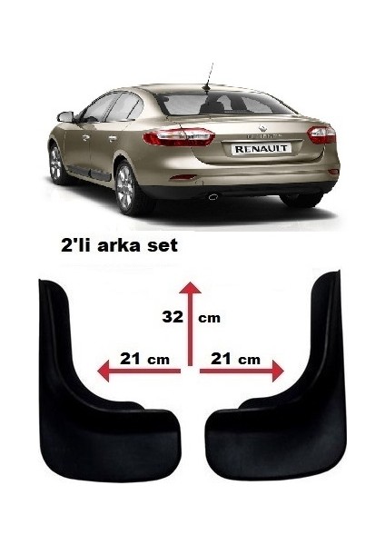 Günaks Renault Fluence 2'li Set Oto Paçalık Çamurluk Tozluk