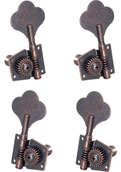 4x Bas Tuner Tuning Pegs Elektro Gitar Bas Gitar Halk Guitars 2L2R Kırmızı Bronz (Yurt Dışından)