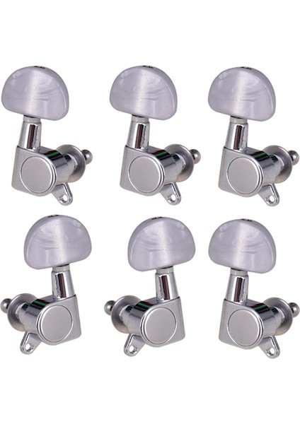 6x Kapalı Gitar String Tuning Pegs Elektrikli Folk Gitar Dize Düğmesi 2l 4r Argent (Yurt Dışından)