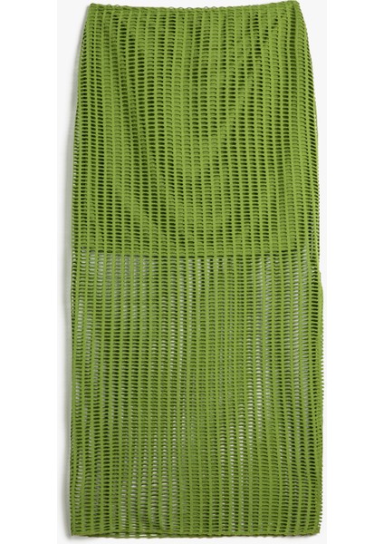 Fileli Midi Etek Yırtmaçlı Astarlı