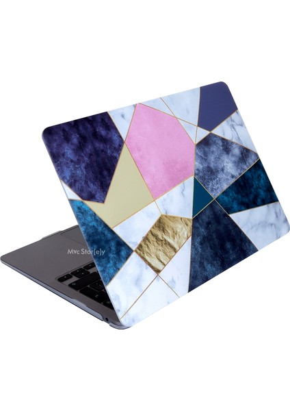 Macbook Pro Kılıf 13 inç M1-M2 A1706-08 A1989 A2159 A2251 A2289 A2338 ile Uyumlu Marble14NL