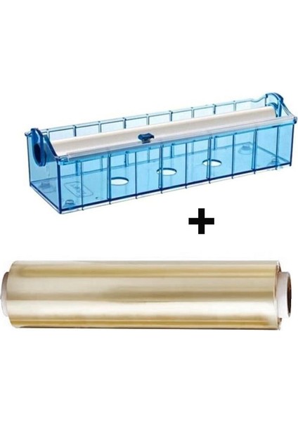 Streç Film 30 cm x 270 mt + Palex Streç Aparatı Kırılmaz Vantuzlu Kayar Bıçaklı