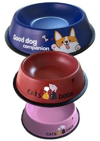 Çelik Mama Kabı Karışık Renkli 96 Oz