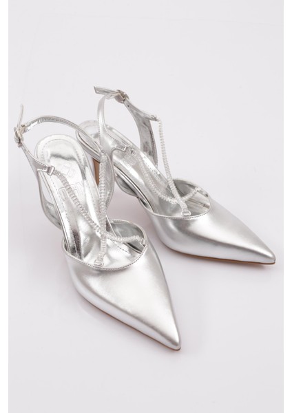 1004 Kadın Arkasi Açik Taş Zincirli Topuklu Ayakkabı fiyatları