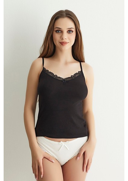 Kadın 4'lü Paket Pamuklu Dantelli Ip Askılı Atlet fiyatları