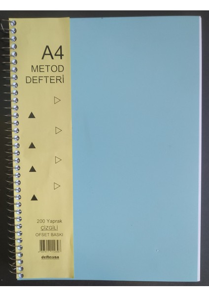 A4 Plastik Kapak 200 Yaprak Çizgili