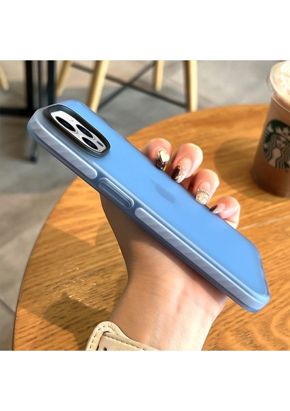 Apple iPhone 14 Pro Max Kılıf Zebana Airbag Fundas Silikon Kılıf Sierra Mavisi