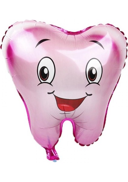 Diş Şeklinde Folyo Balon Pembe