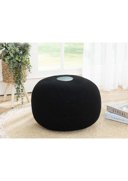 Knit Splay Örgü Puf 37X50 cm Siyah