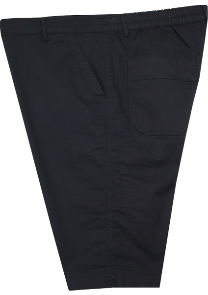 Büyük Beden Yan Cepli Gabardin Şort Dekons Siyah modelleri