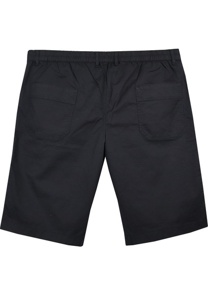 Büyük Beden Yan Cepli Gabardin Şort Dekons Siyah fırsatları