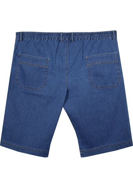 Büyük Beden Yan Cepli Kot Şort Dekons Blue modelleri