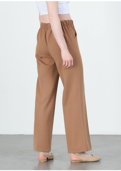 1003 Kadın Cepli Double Krep Geniş Paça Pantolon