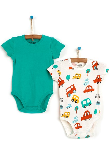 HelloBaby 2li Arabalar Kısa Kol Body Erkek Bebek