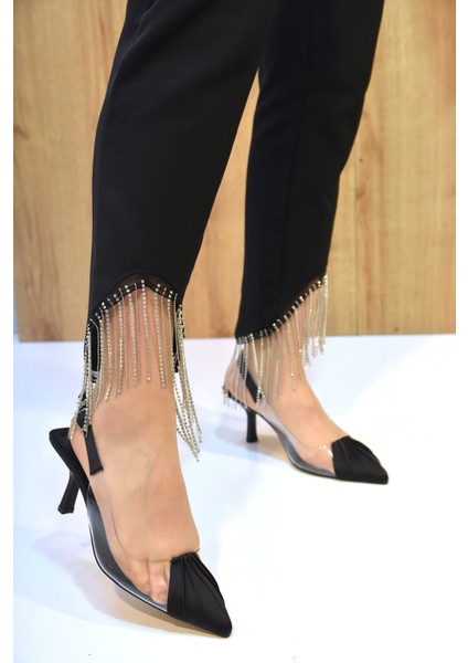 Burnu Şeffaf Kapalı Topuklu Kadın Ayakkabı fırsatları