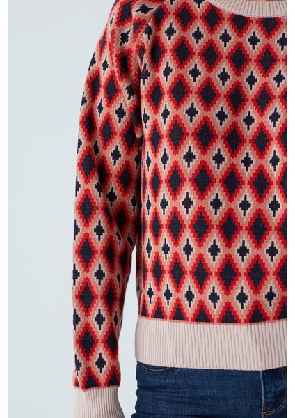 Trudy Pullover Baklava Desenli Standart Kesim Kadın Triko Kazak