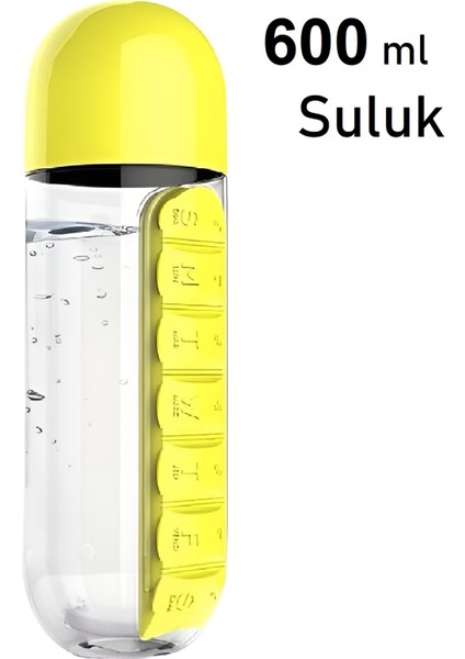 Vitamin Ilaç Saklama Su Şişesi 600 ml Sızdırmaz Kapak Bardak Suluk Düzenleyici Hap Kutulu Matara modelleri
