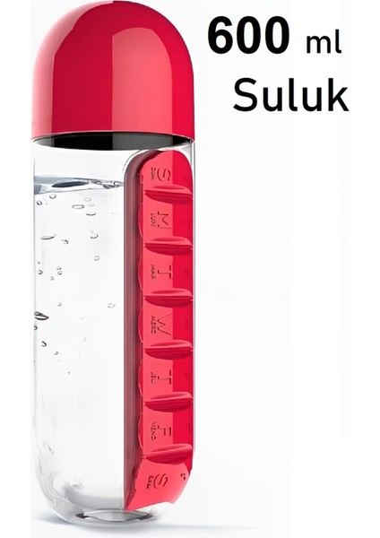 Vitamin Ilaç Saklama Su Şişesi 600 ml Sızdırmaz Kapak Bardak Suluk Düzenleyici Hap Kutulu Matara modelleri