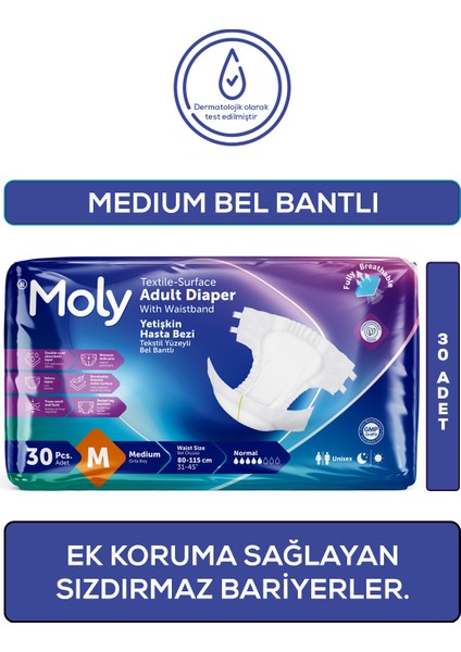 Bel Bantlı Hasta Bezi Medium 30'lu