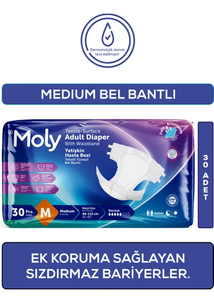 Bel Bantlı Hasta Bezi Medium 30'lu