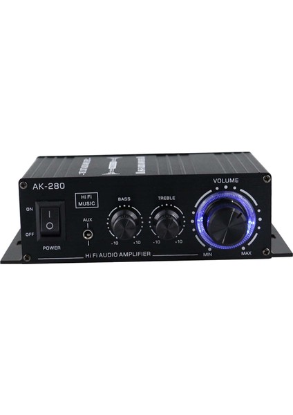 AK-280 Ev Audio Amplifikatörü 2 Kanal 12V Mavi LED Işıklarla (Yurt Dışından) fırsatları