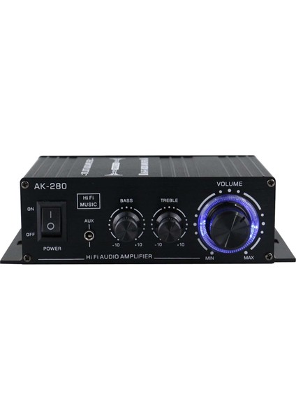 AK-280 Ev Audio Amplifikatörü 2 Kanal 12V Mavi LED Işıklarla (Yurt Dışından) indirimleri