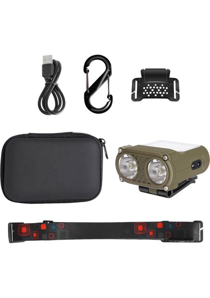 Mini LED El Feneri Vücut Sensörü Hafif Hafif Kafa Kayışı Parlak Yeşil (Yurt Dışından)