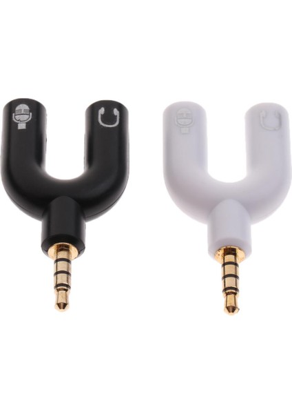 2pcs 3,5mm Erkek Ila 2 Dişi Kulaklık ve Mikrofon Audio Y Ayırıcı Adaptör Fişleri (Yurt Dışından)