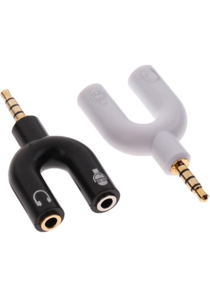 2pcs 3,5mm Erkek Ila 2 Dişi Kulaklık ve Mikrofon Audio Y Ayırıcı Adaptör Fişleri (Yurt Dışından)