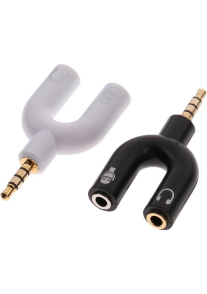 2pcs 3,5mm Erkek Ila 2 Dişi Kulaklık ve Mikrofon Audio Y Ayırıcı Adaptör Fişleri (Yurt Dışından)