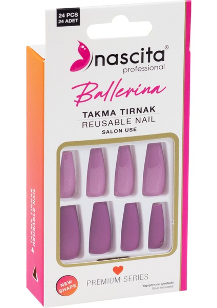 24'lü Renkli Takma Tırnak Ballerina - 157