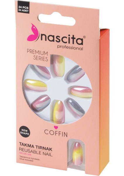 24'lü Renkli Takma Tırnak Coffin - 184