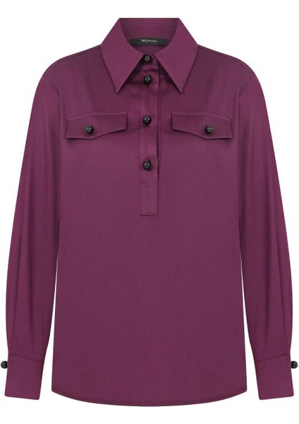 Cep Detaylı Bluz Mürdüm K2213082_007 modelleri