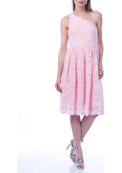 Tek Omuz Midi Boy Günlük Elbise Açık Pembe Y1511252_039 fiyatları