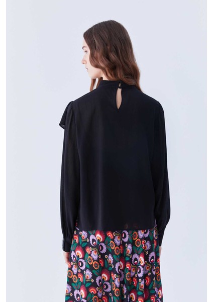 Volanlı Bluz Siyah K2233001_001 fiyatları