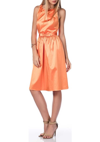 Sırt Dekolteli Elbise Oranj Y1311468_011 fırsatları